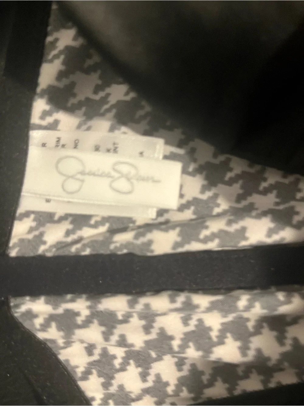 Jessica Simpson Black & White Houndstooth Bustier